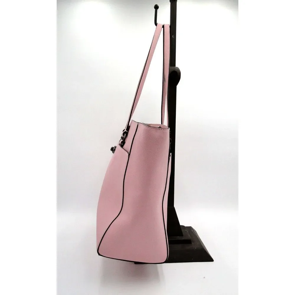 COACH Cross Grain Leather Large Folio Tote‎ Travel Luggage Business Bag Pink NWT - Picture 4 of 16